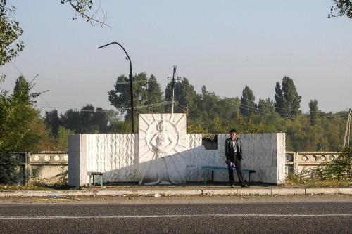 Bushaltestelle am Rande Almatys